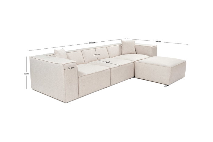 Atelier Del Sofa Lora Sofá Esquinero Marrón Claro